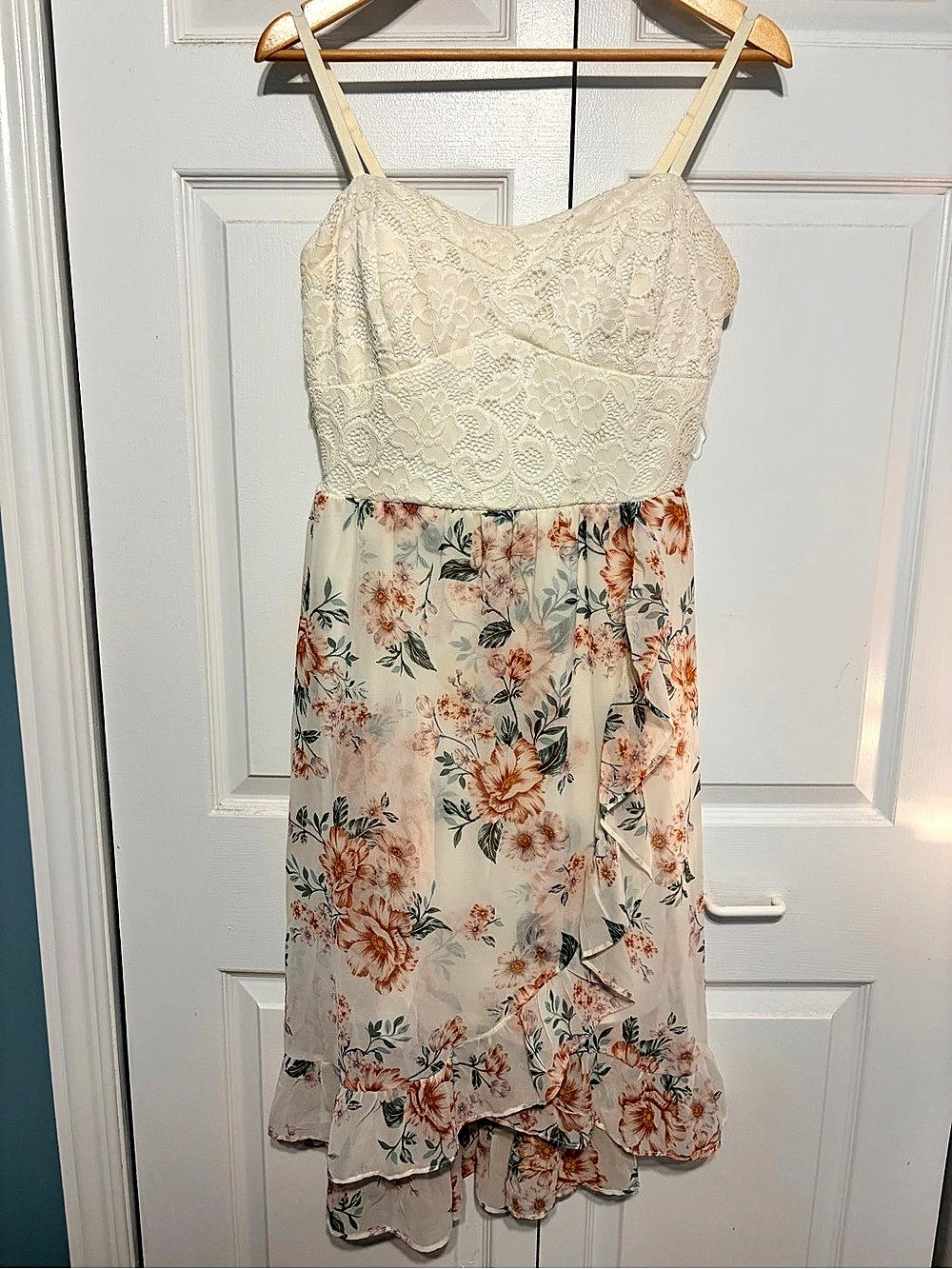 Suzy Shier Floral Lace Bodice Midi Dress XL